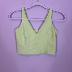 Beyond Yoga Spacedye Yellow Cropped V Neck Tank Top XS